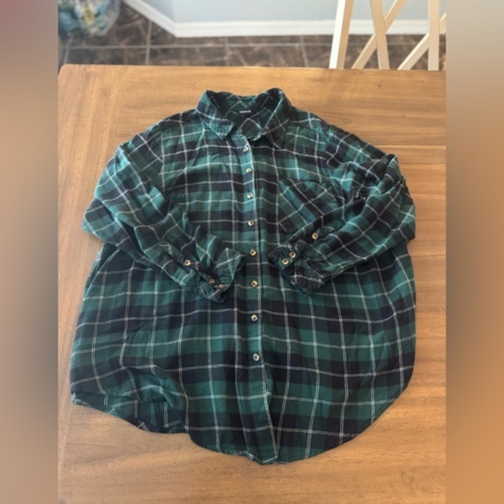 Torrid Plaid Green Women’s Shirt Size 3- 22/24